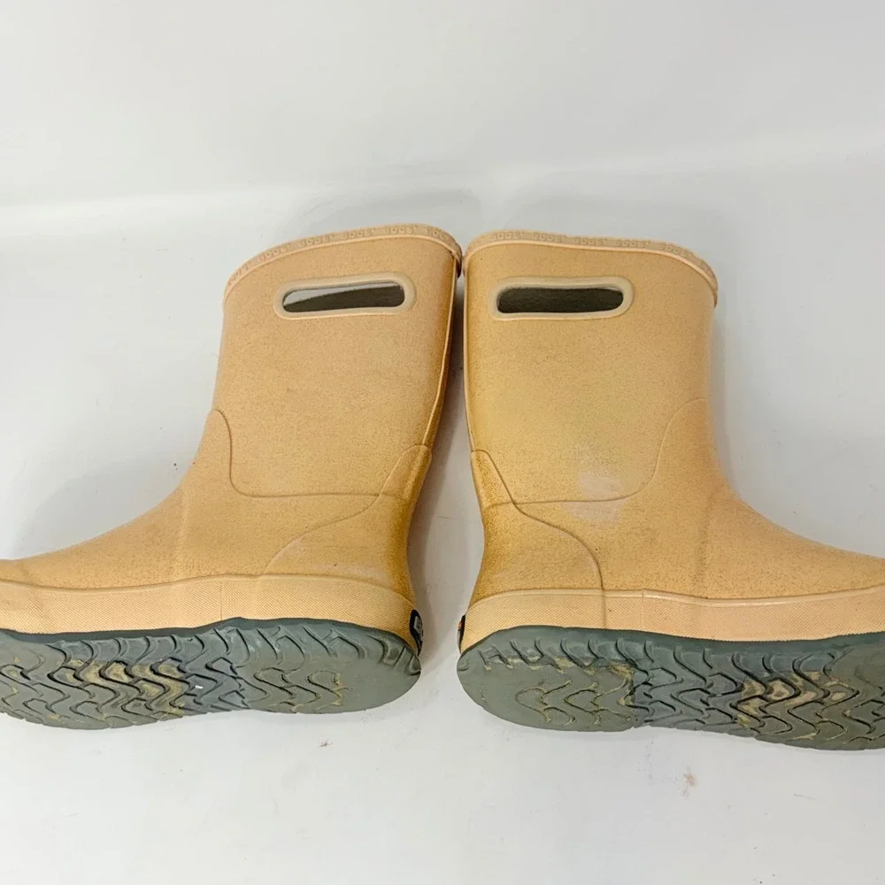 Bogs Youth 4 Rain Boots Gold Glitter Waterproof Rubber Pull On 72399-689